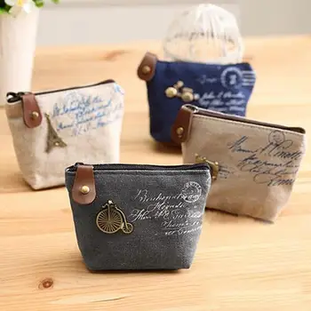 

Women Retro Camera Eiffel Tower High Wheel Letter Wallet Clutch Mini Coin Purse