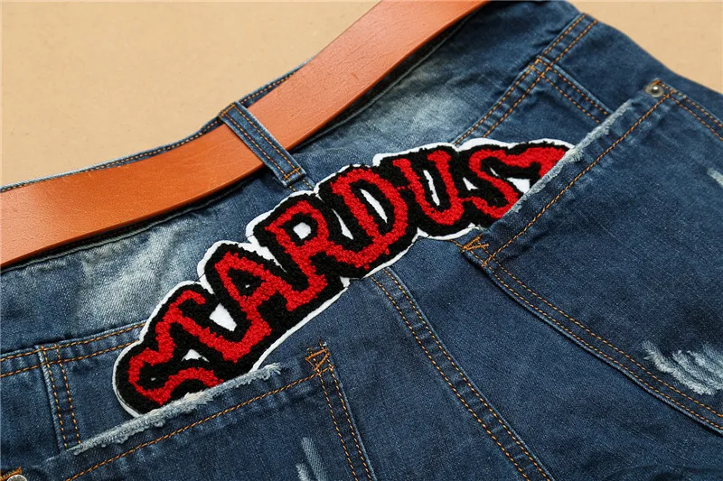 Модный бренд мужские джинсы американский стиль хлопок деним хип-хоп пэчворк Национальный флаг модные джинсы мужские#597