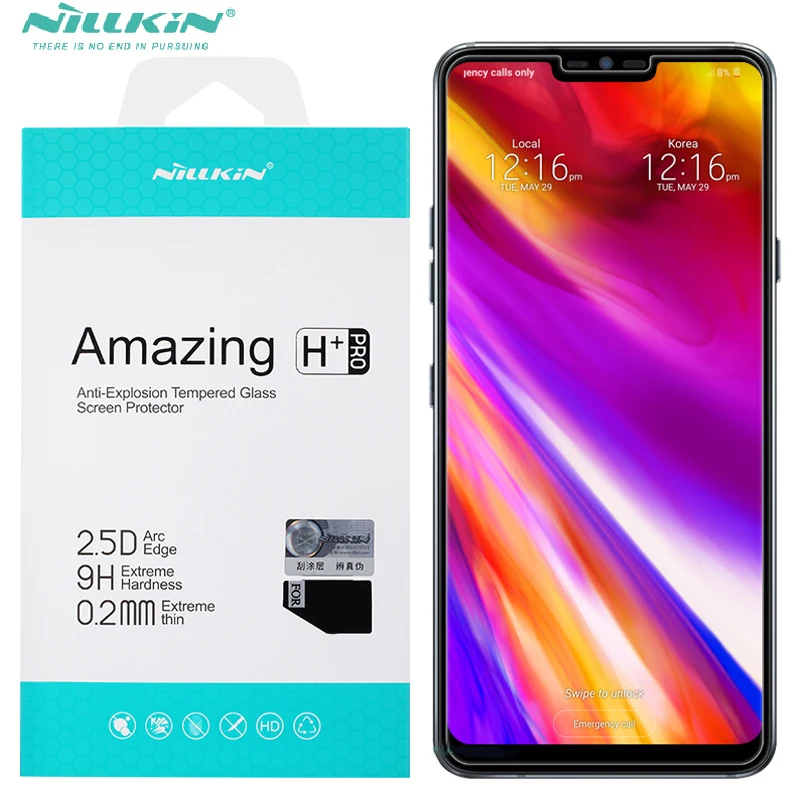 For LG G7 ThinQ Glass Protective Film NILLKIN 9H Anti-Explosion Nano 2.5D Screen Protector For LG G7 Tempered Glass Film
