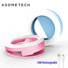 Rechargeable Selfie Ring 36 LED Light Up Photography Enhancing Beauty Luminous Universal Clip Phone Selfie For iphone Smartphone