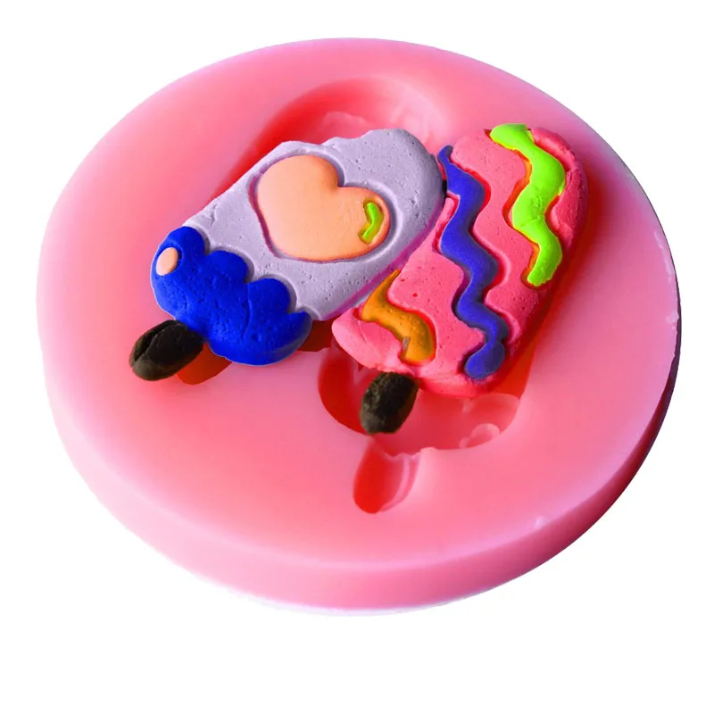 Cute Cartoon DIY Silicone Ice Cream Mold Children Popsicle Molds Maker Holder Frozen Cake Mould | Дом и сад