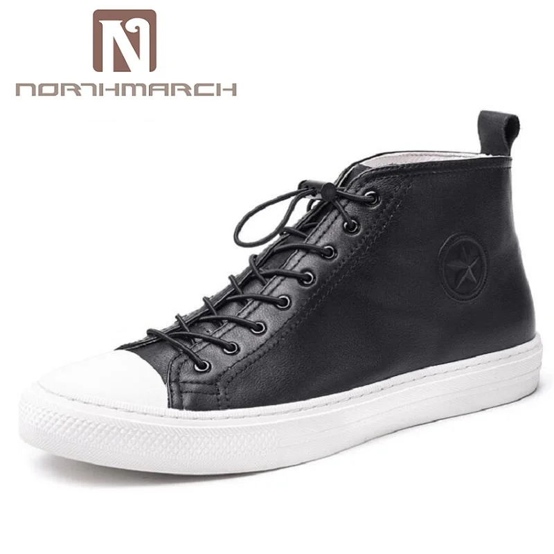 

NORTHMARCH New British Style Luxury Brand Men Genuine Leather Shoes Fashion Casual Male Flats Soft Bottom Men Shoes