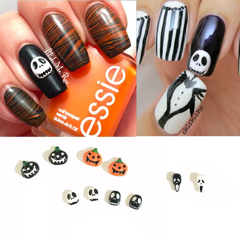 Halloween Nail Art Design Pumpkin Halloween Decoration Skull Ghost Nail Art Nail Art Designs Nail Artdecoration Nail Art Aliexpress