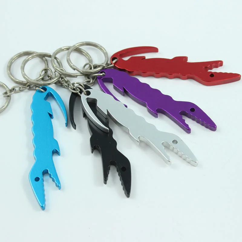

Wholesale 240Pcs Aluminum Alloy Crocodile Metal Bottle Opener with Key chain Promotional Gift- Free shipping