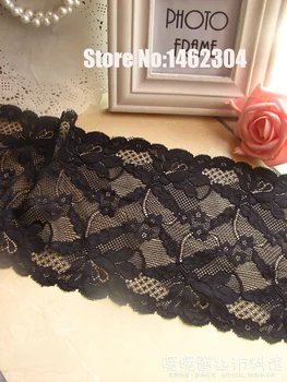 

Gorgous Black Border Lace Lady Dress Sewing Craft Vintage Black Stretch Lace Ribbons and Trims for sewing