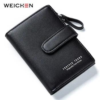 

WEICHEN Brand Key Holder Women Credit Card Wallets Leather Housekeeper Female Hasp Door Key Cover Case Organzier Lady Coin Purse
