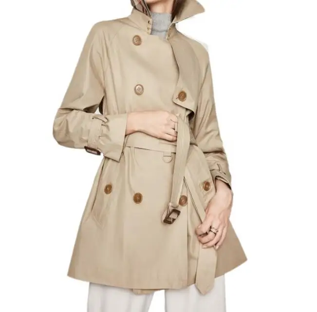 

S--6XL HOT 2019 Spring New Women Fashion Personalized custom loose double-breasted long section large size windbreaker