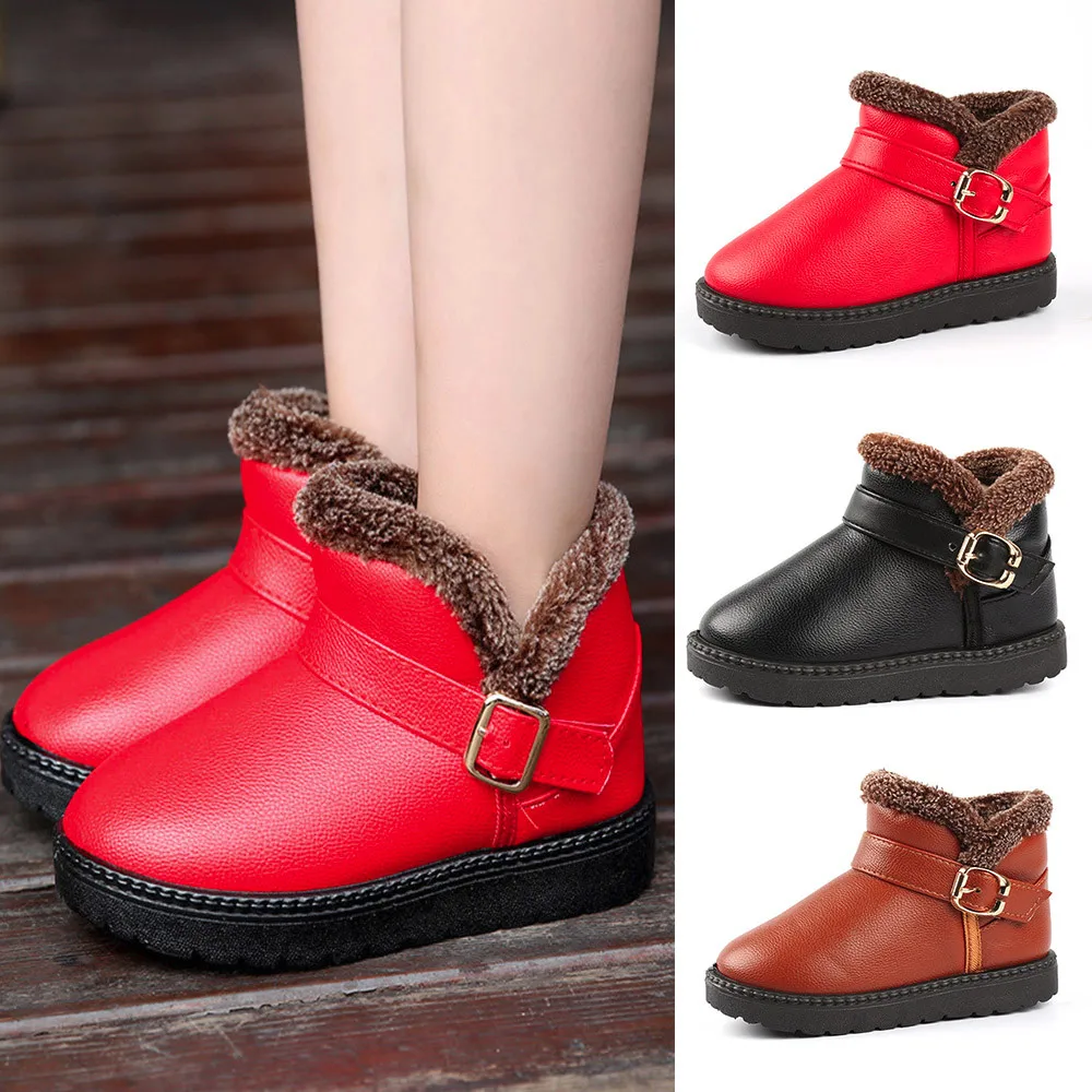 

Kids Autumn Winter Warm Fashion Children Girls Boys Students Snow Boots