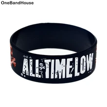 Bracelet en Silicone, bas, 1 pièce, 1 pouce de large, Logo en relief noir