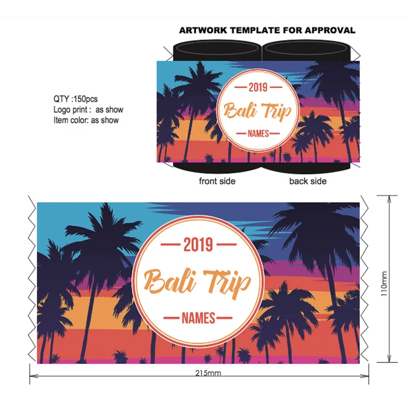 150pcs Personalizar Seu Projeto Barato Impresso Dia