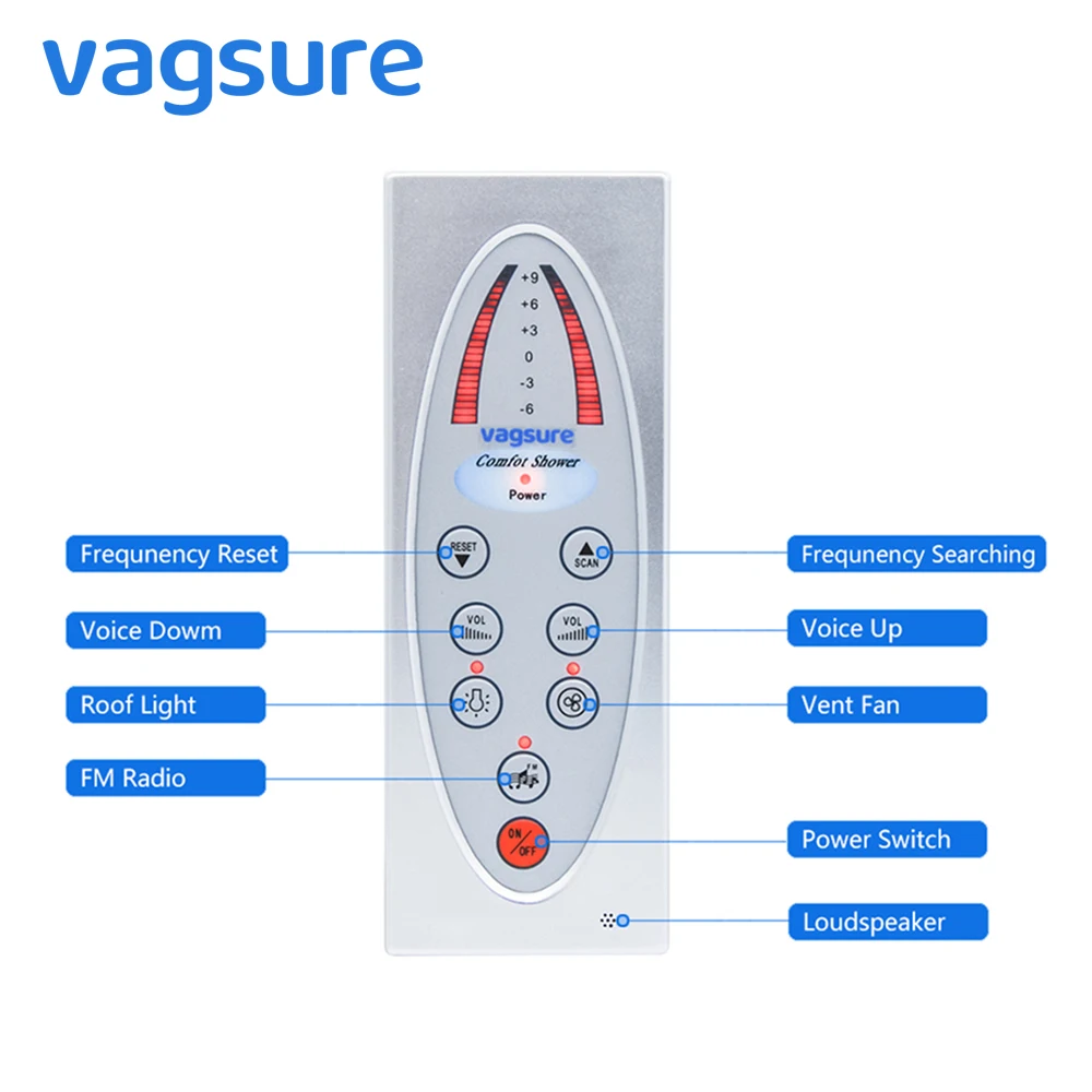 

Vagsure 1Pcs New Controller Shower Room Control Panel Waterproof IPX5 Fm Radio Vent Fan Speaker For Shower Cabin Accessories