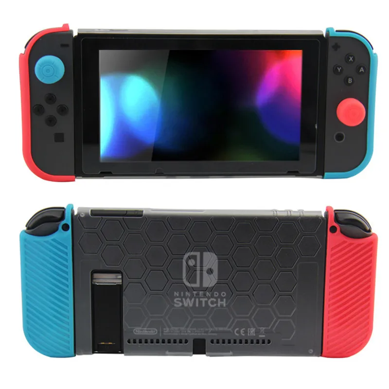 Комплект защиты для Nintendo Switch Кристальный корпус консоли 2 чехлы из ТПУ Joy con и 6 шт.