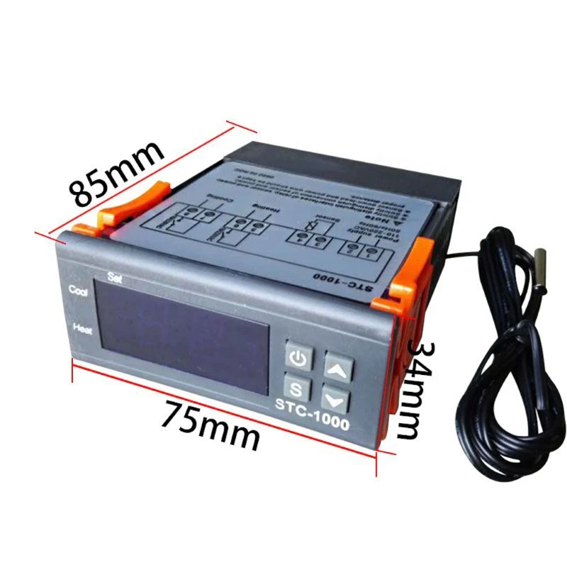 

Digital STC-1000 All-Purpose Temperature Controller Thermostat W Sensor AC 220V