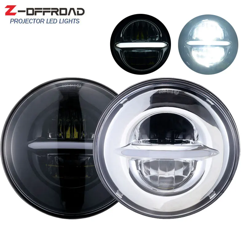 

5-3/4" 5.75" LED DRL Projection light Headlight For Motorcycle Sporster XL 1200 883 Iron Dyna Glide Fat Bob Street Bob