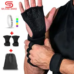 Вес подъема захват перчатки Фитнес спортивные гимнастические гантели Crossfit Training ручной Защита для ладоней тренажерный зал запястье
