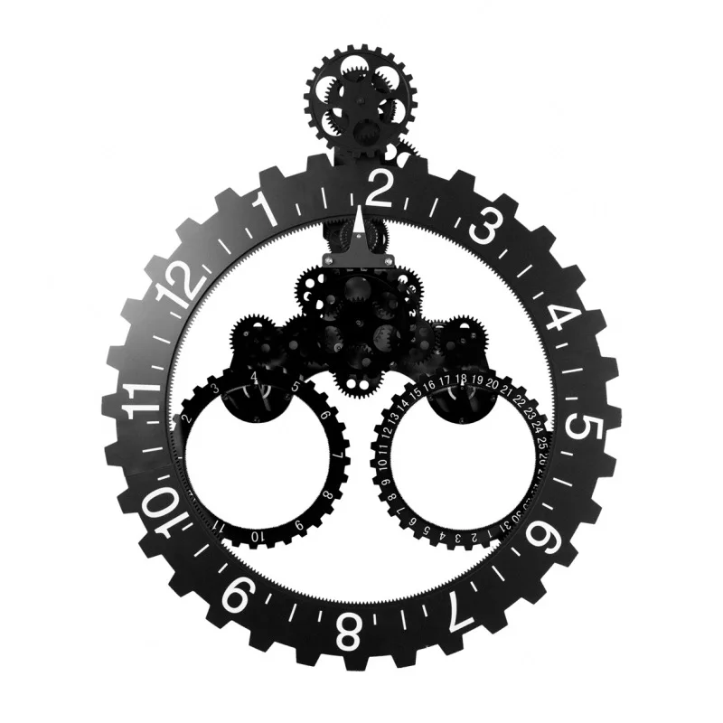Механические шестерни современные настенные часы короткие календари настенные часы для гостиной цифровые часы для домашнего декора металлическая электронные часы настенные