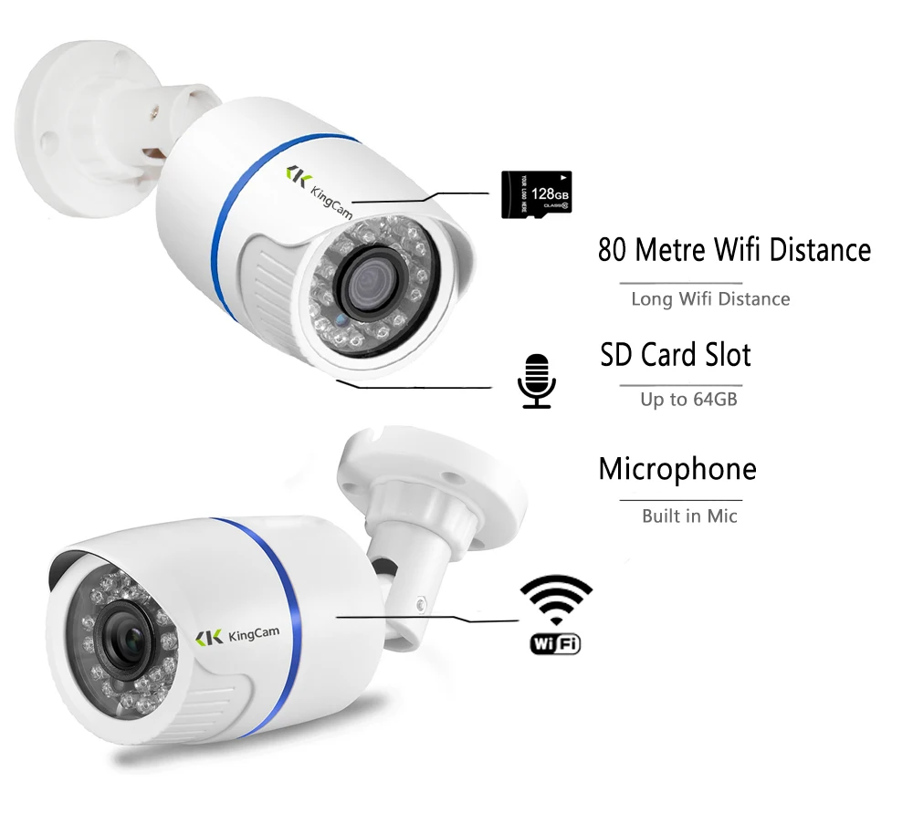 KingCam Всепогодная Wifi IP камера 1080P Беспроводная CCTV пуля наружные крытые камеры с