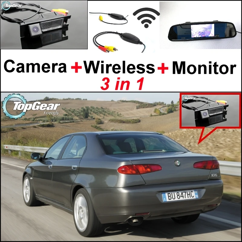 

3in1 Special WiFi Camera + Wireless Receiver + Mirror Monitor EASY DIY Backup Parking System For Alfa Romeo AR 166
