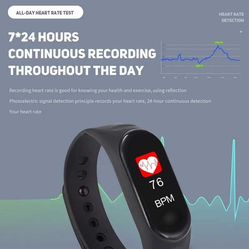 M3 цветной экран умный Браслет мониторинг сердечного ритма информация push фитнес-браслет с Bluetooth