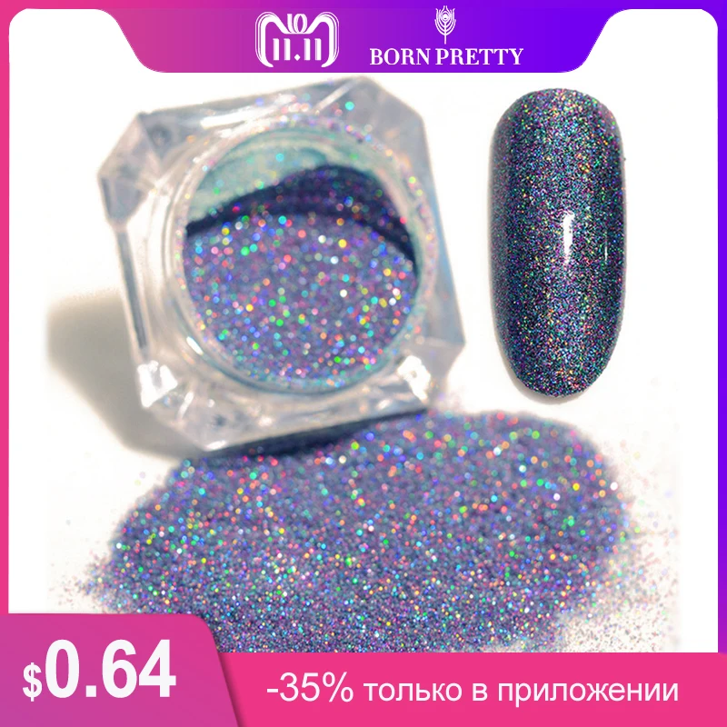 BORN PRETTY Starry Nail Glitter Powder Holographic Laser Glitters Dust Manicure Nail Art Decorations