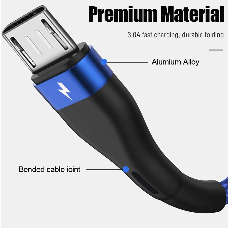 ZNP 3A Micro USB кабель Быстрая зарядка USB кабель для передачи данных нейлоновый кабель синхронизации для samsung a7 J5 Xiaomi Redmi Note 4 5 Android Microusb кабель