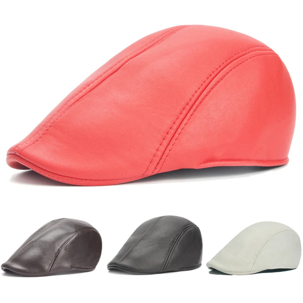 Мужские шапки-береты для гольфа для вождения, кожаная кепка, Повседневная Уличная шляпа в стиле Гэтсби CSHAT0360