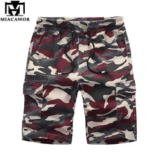 Miacawor Для Мужчин's Шорты хлопковые камуфляжные пляжные шорты летние Бермуды пляжные шорты Повседневное короткие Masculino плюс Размеры K829