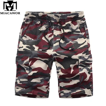 

MIACAWOR New Men's Shorts Cotton Camouflage Beach Shorts Summer Bermuda Boardshorts Casual Short Masculino Plus Size K829