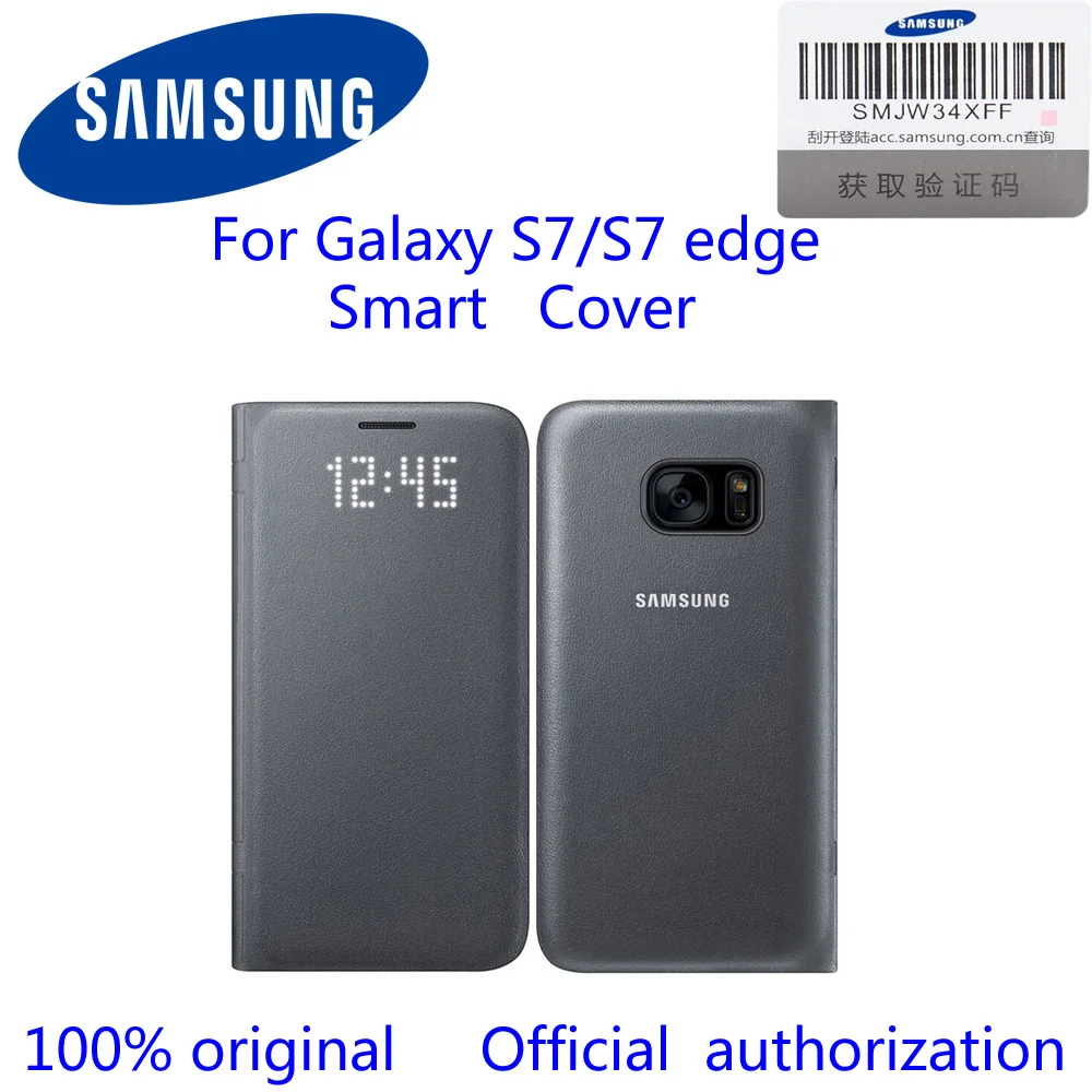 100 Originele Samsung LED View Cover Smart Telefoon Case Voor Samsung GALAXY S7 edge G9350 S7