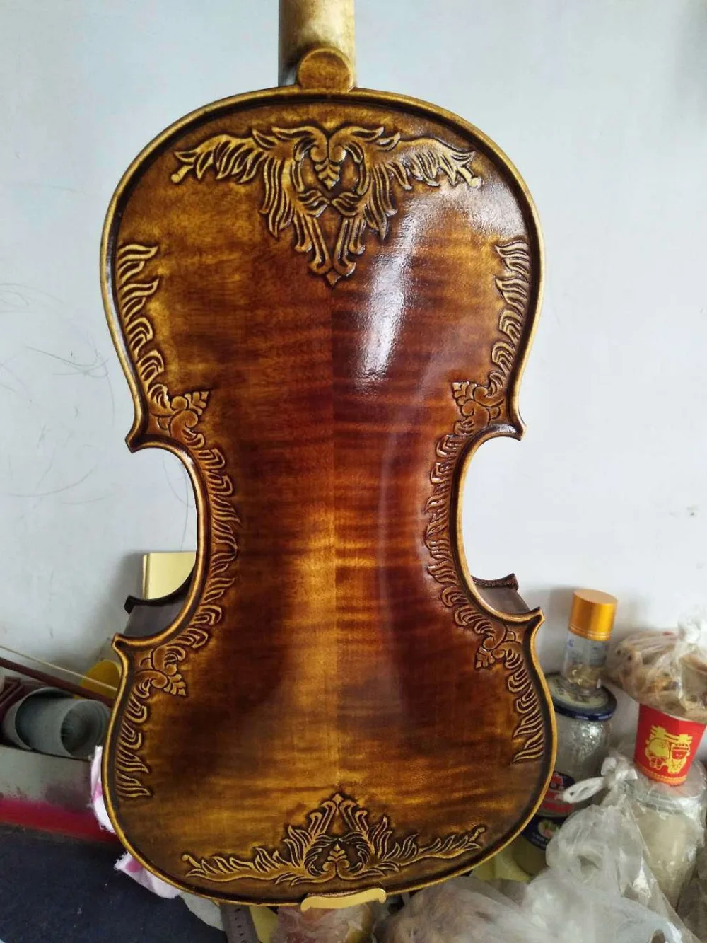 4/4 Скрипки отличное handcarved Европейский задняя Дека из огненного клена ели Топ NO4