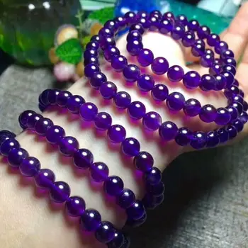 

Natural Quartz Purple Crystal Bracelet 6.5-6mm AAA(cx#5450)