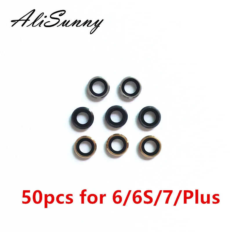 AliSunny 50 шт. задняя Рамка объектива камеры для iPhone 6S 6 7 Plus 6G 6plus 6SP камера стеклянная