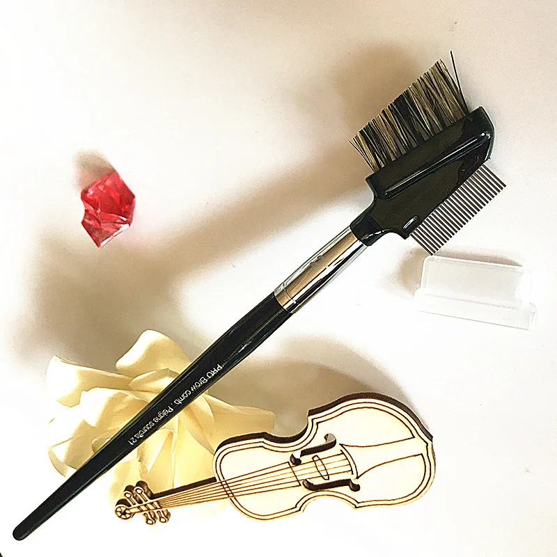 1 шт. Металлическая Расческа для ресниц с двойной головкой+ щетина для ресниц с животными, профессиональный инструмент для макияжа