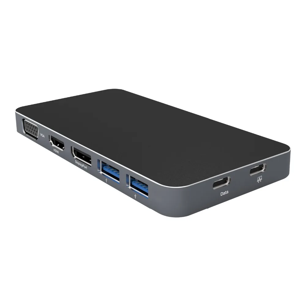 JZYuan type C 7 в 1 док станция для ноутбука USB к HDMI DisPlayPort VGA видео конвертер с 3 0 PD Macbook
