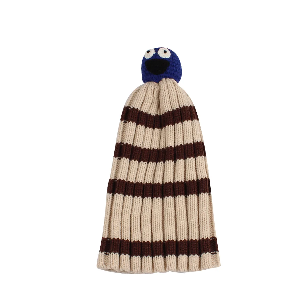 Striped Knitted Children Hat Warm Winter Kids Beanie Novelty Funny Hat For Children Crochet Fashion Hat For Boys Girls Christmas (10)