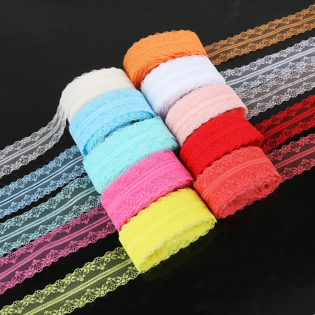 

10yards 40mm Wide Bilateral Handicrafts Embroidered Net Lace Trim Ribbon Wedding/Birthday/Christmas/Bow Decorations