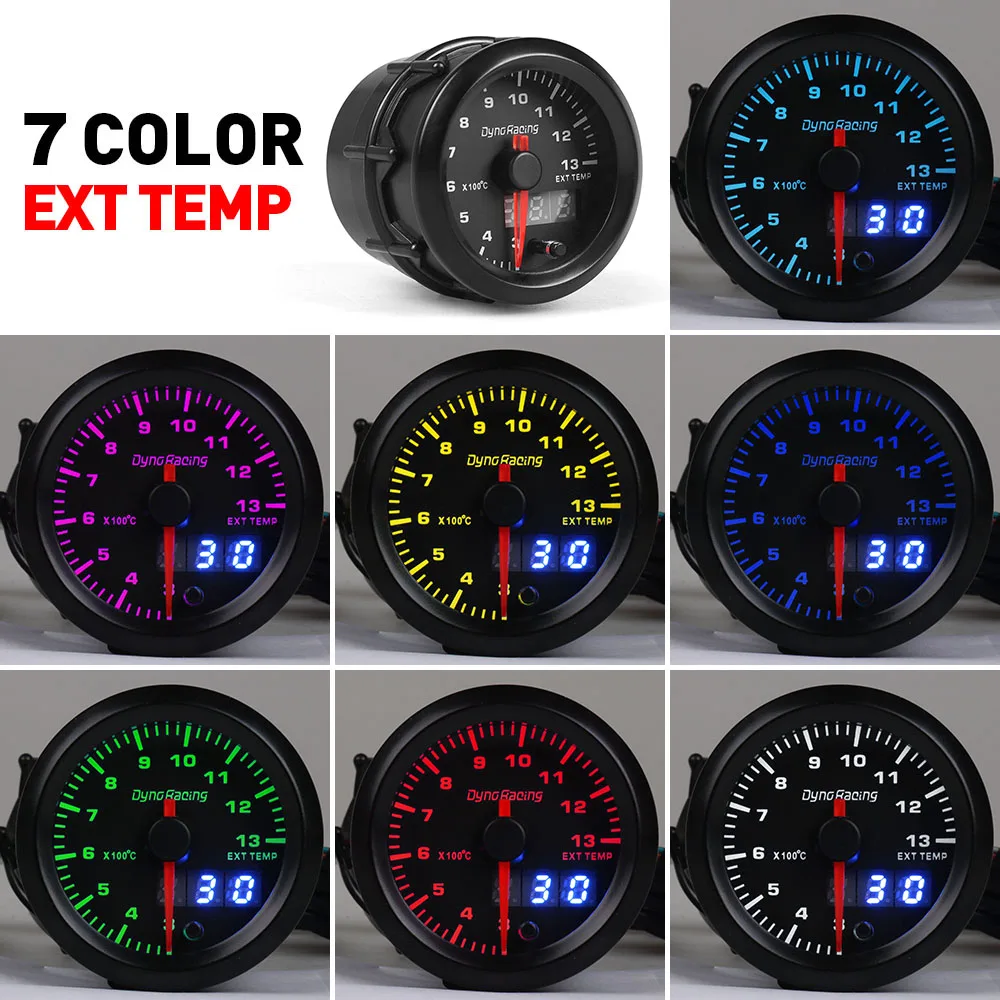 Измеритель температуры выхлопных газов Dynoracing BX101503 2 дюйма 52 мм 7 цветов Led 300 1300