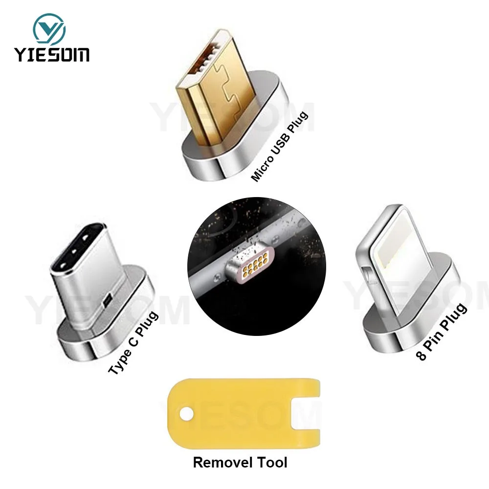 

Magnetic Cable Plug Type C / Micro USB Plug / Lighting 8 Pin Charging Adapter Phone Microusb Type-C Magnet Charger Plugs YIESOM