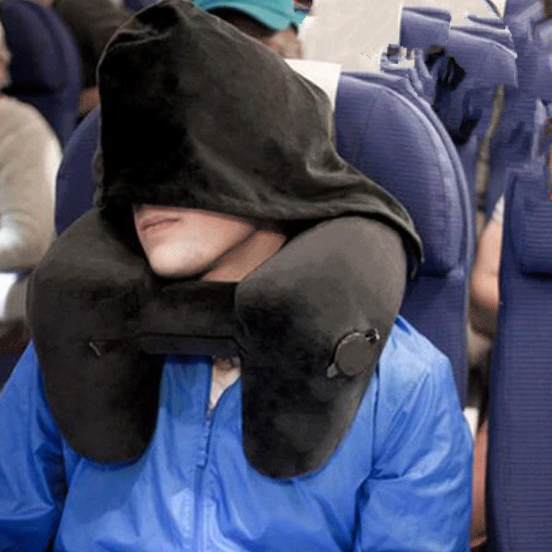 

New H Shape Inflatable Travel Pillow Folding Lightweight nap Neck Pillow Car Seat office Airplane sleeping Cushion Pillow