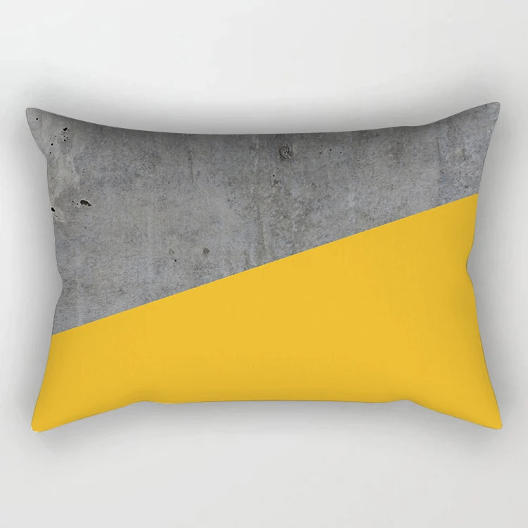Желтый серый Мрамор геометрический Чехлы Home Decor бархатное покрытие для подушки 30x50 см Декоративные наволочки для подушки Винтаж Pillowsham
