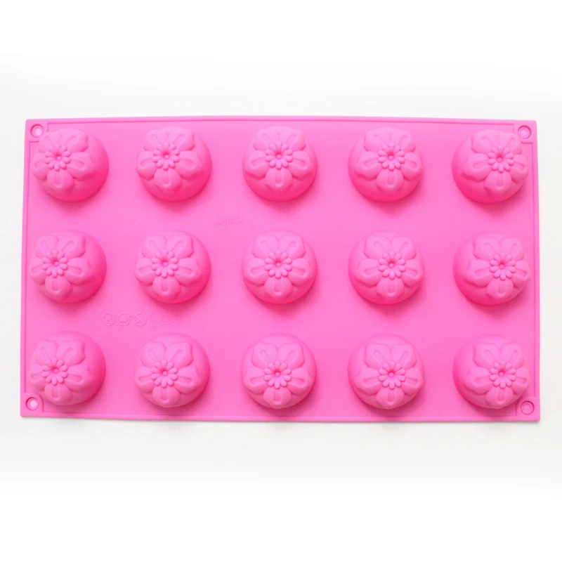 

Flower Silicone Soap Mold 15 Cavities Chocolate Candy Molds DIY Cake Baking Tools