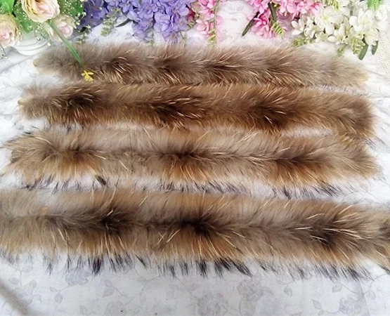 ZDFURS * воротник из натурального меха 100% натуральный шарф енота 70 см меховая