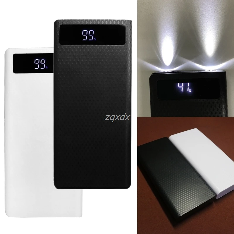

Portable Slim Dual USB LED Light 8x 18650 Battery DIY Power Bank Box Holder Case For Mobile Phone