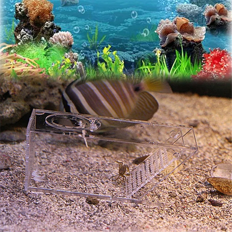 Generic Acrylic Clear Aquarium Shrimps Crabs Trap Box One-way Valve Fish Tank Supplies (4)