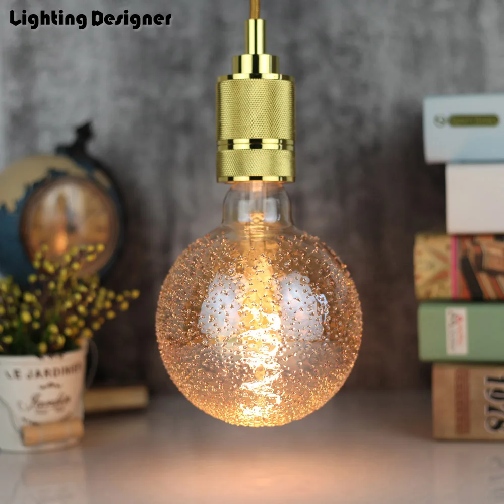 

G125 led edison bulb spiral dimmable light The dandelion amber retro saving lamp vintage filament bubble ball bulb E27 led light