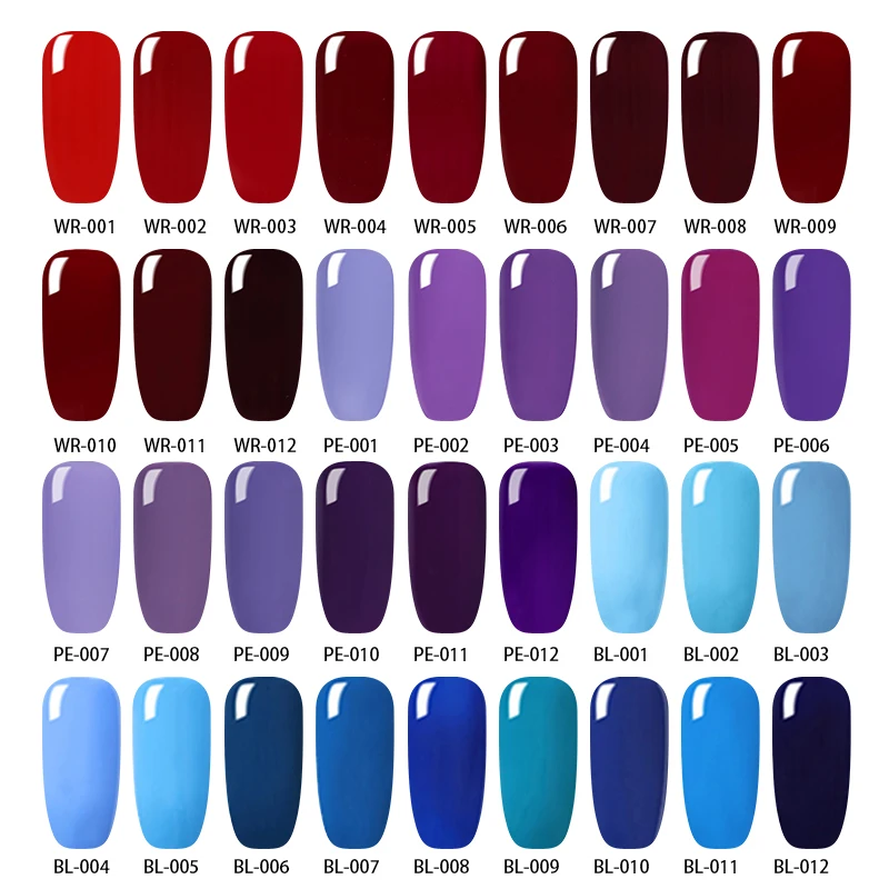 12 Bottles BORN PRETTY UV Gel Nail Polish Set Pure Color LED Gel Lacquer Pink Nude Series Soak off Manicure Art Gel