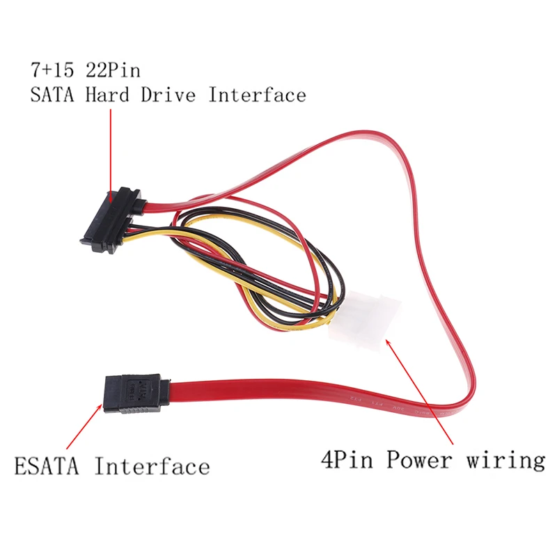 40CM Sata II Combo 15Pin Power 7 Pin Data Cable 4 Pin Molex to Serial ATA Lead
