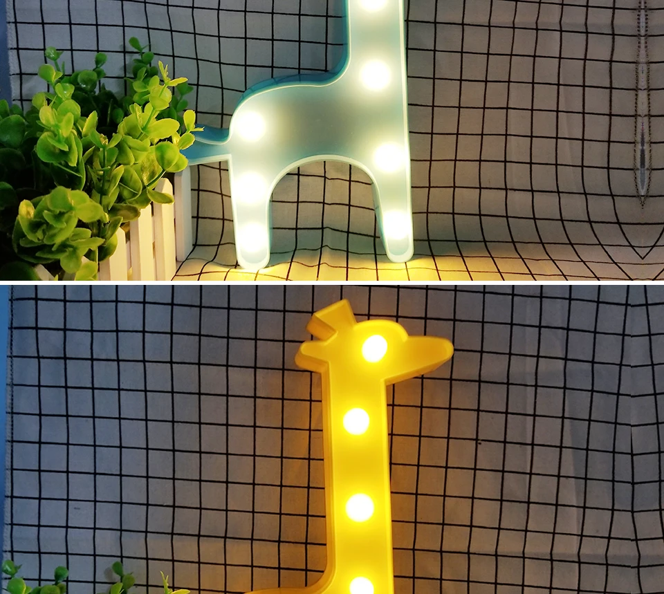 Children's Night Light Giraffe Novelty LED Night Light 3W AA Battery Powered Atmosphere Light Bedside Room Decor For Kids (3)