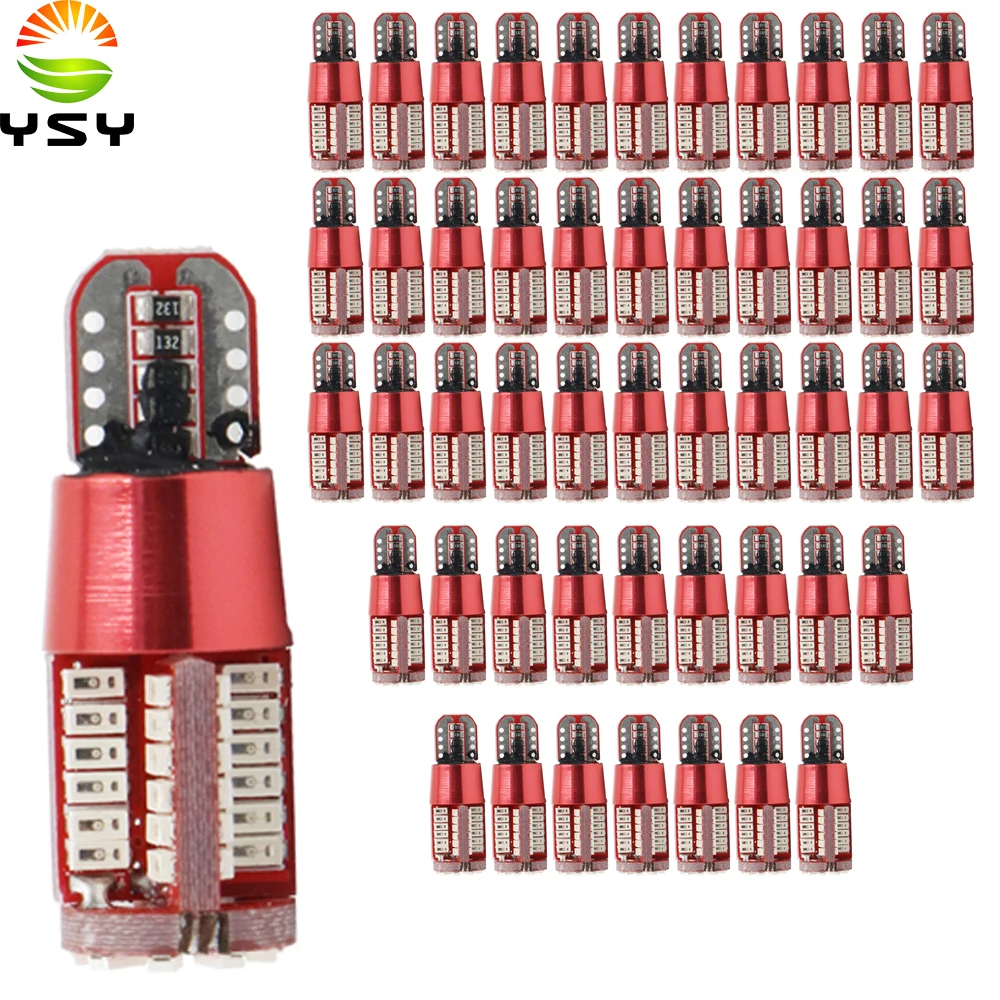 YSY 50x T10 57 SMD 3014 LED Canbus безошибочная парковочная лампа W5W WY5W W16W T15 194 57SMD клиновидная