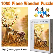 Любовь оленя 1000 штук деревянные пазлы для взрослых детские развивающие игрушки